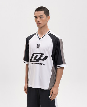 Off-White Біла футболка з перфорацією 44MAD013S26J003