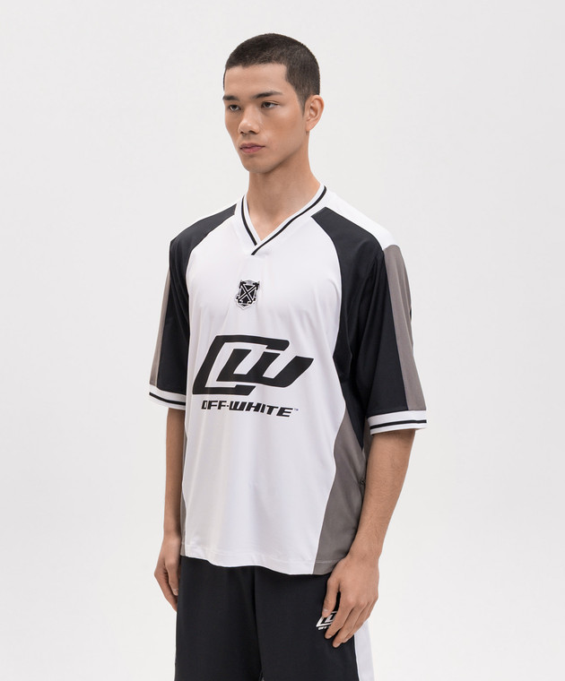 Off-White Біла футболка з перфорацією 44MAD013S26J003 зображення 3