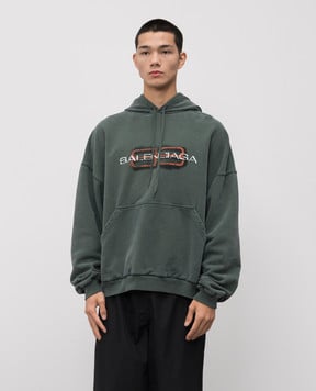 Balenciaga Зеленые худи Bb Icon Stencil 850349TTVD7
