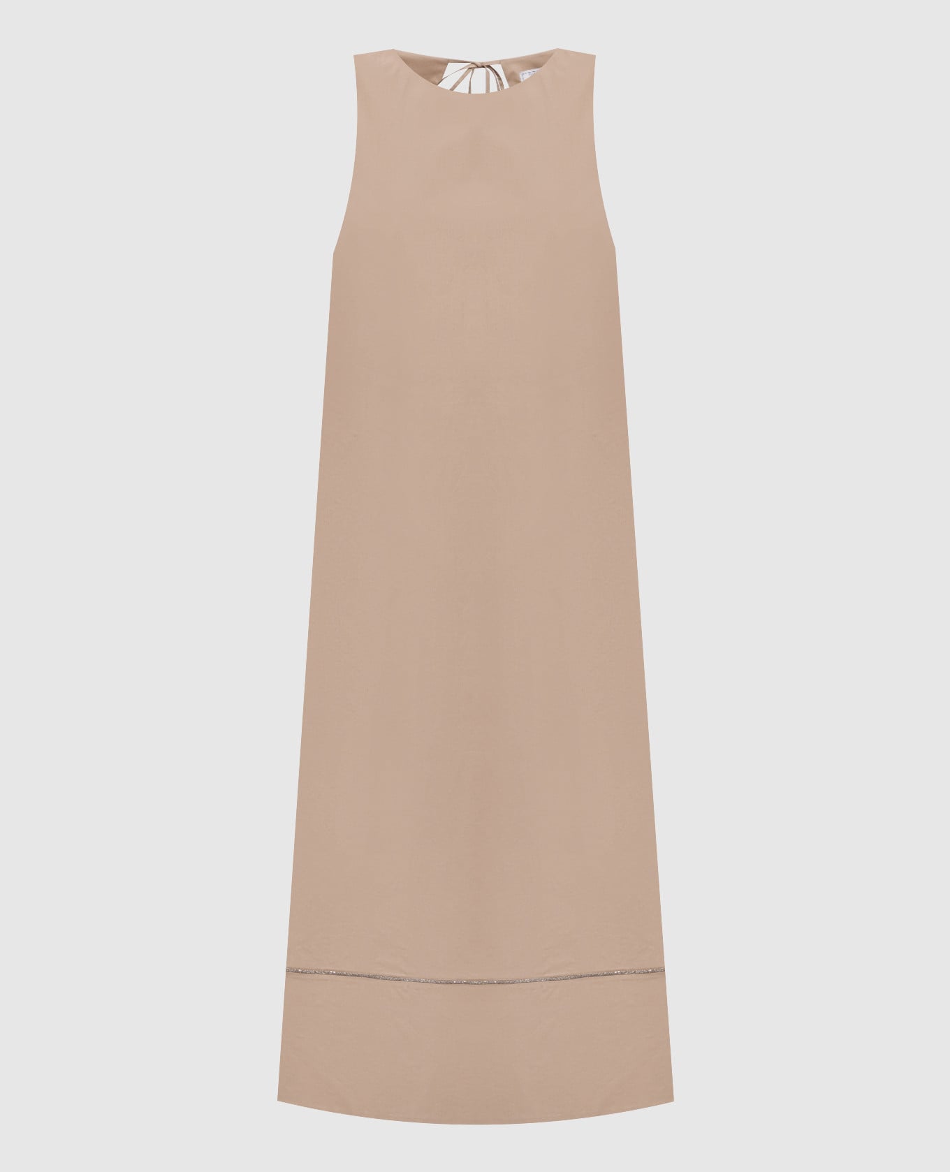Бежевое платье с цепочкой мониль
