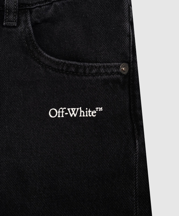Off-White Детские черные джинсы Diagonal Marker 44BYA005F26D001 изображение 3
