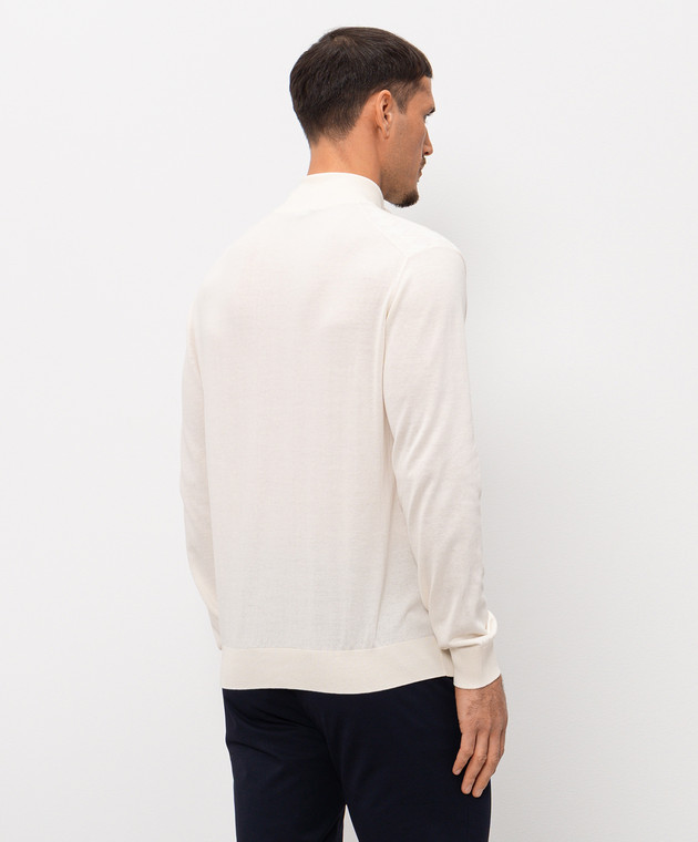 Stefano Ricci Кардиган кольору айворі із шовком у візерунок K414017R30F26268 зображення 4