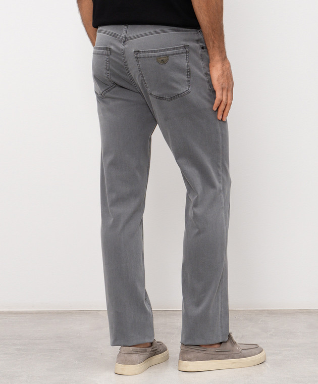 Stefano Ricci Серые джинсы с логотип патч MFT61B3090T109BK изображение 4