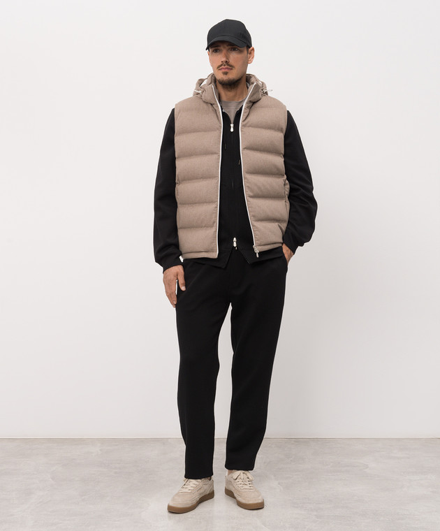 Brunello Cucinelli Коричневый пуховый жилет из шерсти MQ4631608 изображение 2