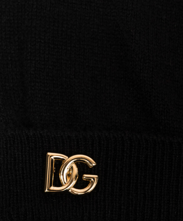 Dolce&Gabbana Чорна шапка з кашеміру FXQ30TJBW2L зображення 4