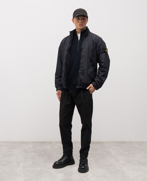 Stone Island Синя вітровка з логотиопм L1S154100111S0A23