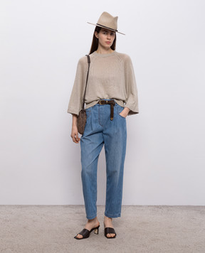 Brunello Cucinelli Сині джинси з ланцюжком MH192P5566