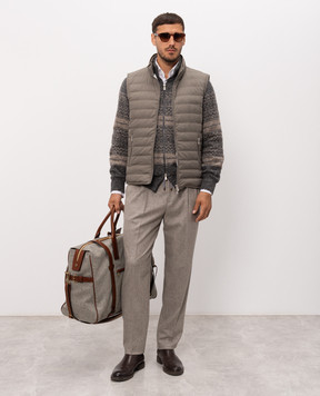 Brunello Cucinelli Серый пуховой жилет MV4081797