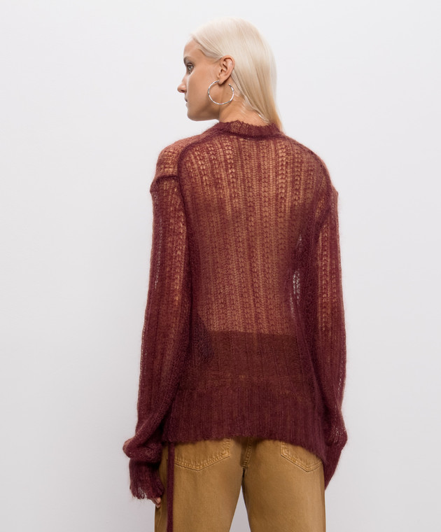 Ann Demeulemeester Бордовый свитер из шерсти и шелка B0014325KN069 изображение 4