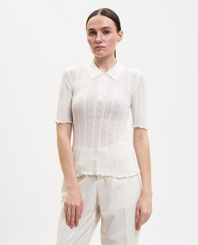 Victoria Beckham Біле поло у візерунок 1226KTP007273A