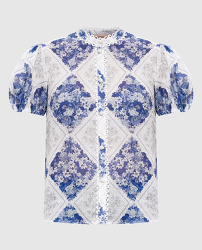 Twinset Белая блуза в цветочный принт 261TP213C