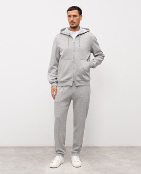 Brunello Cucinelli Меланжевая спортивная куртка серого цвета MM8319069G