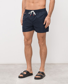 Kiton Сині шорти для плавання з вишивкою логотипа UCOM2CK0741H