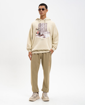 Off-White Бежеве худі Building 44MBB085F5F003