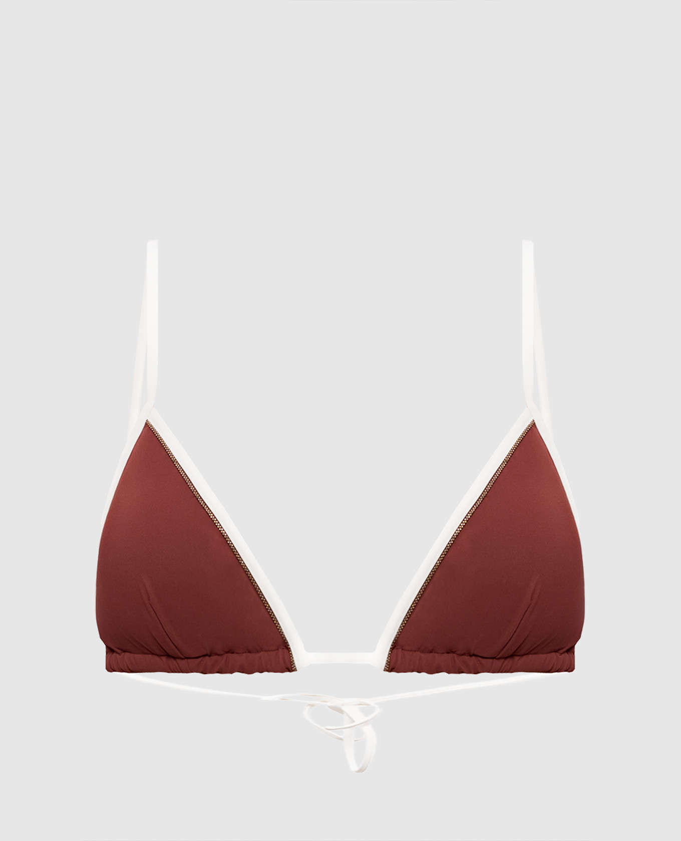 Коричневий ліф від купальника з ланцюжком моніль