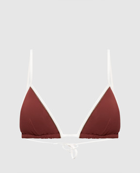 Brunello Cucinelli Коричневый лиф от купальника с цепочкой мониль MQ965VS889