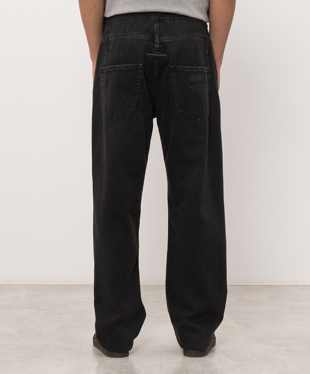 Maison Margiela MM6 Черные джинсы с нашивкой логотипа SH0LA0040M30064 изображение 4