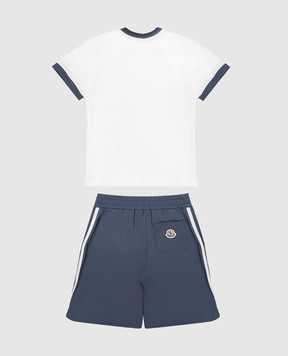 Moncler ENFANT Детский синий костюм с вышивкой L19548M0001589AFV