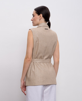 Peserico Бежевий жилет з люрексом A03528A00591