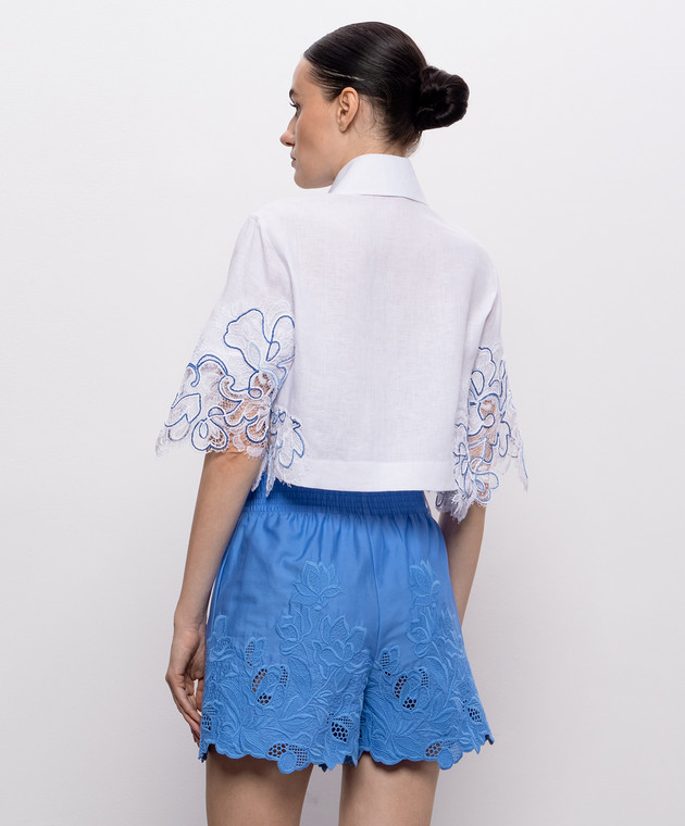 Ermanno Scervino Life Біла укорочена сорочка з льону D484K304ZQR зображення 3