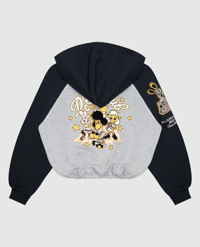 Dolce&Gabbana Дитяча сіра спортивна куртка з принтом L5JWDGG7P7F26