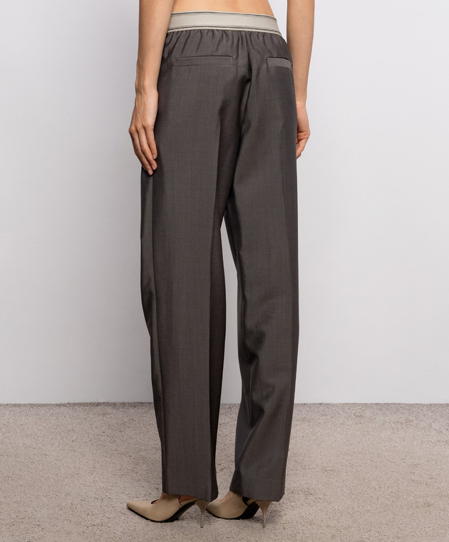 Versace Коричневые брюки из шерсти 10258851A17669 изображение 4
