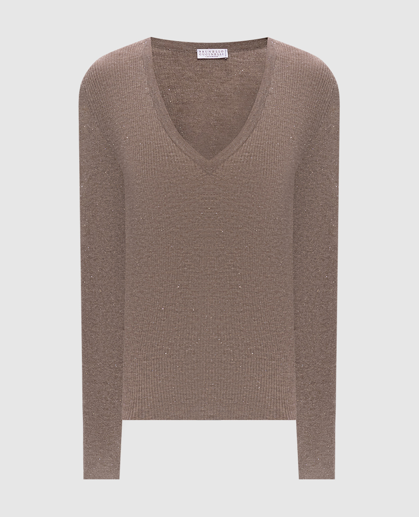 Коричневый топ с кашемиром с люрексом