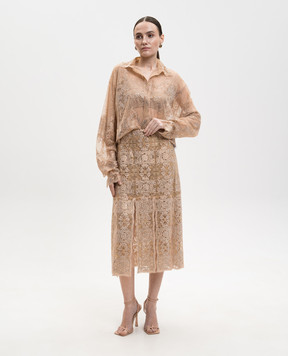 Ermanno Scervino Бежева блуза з кристалами D482K726CTUJP