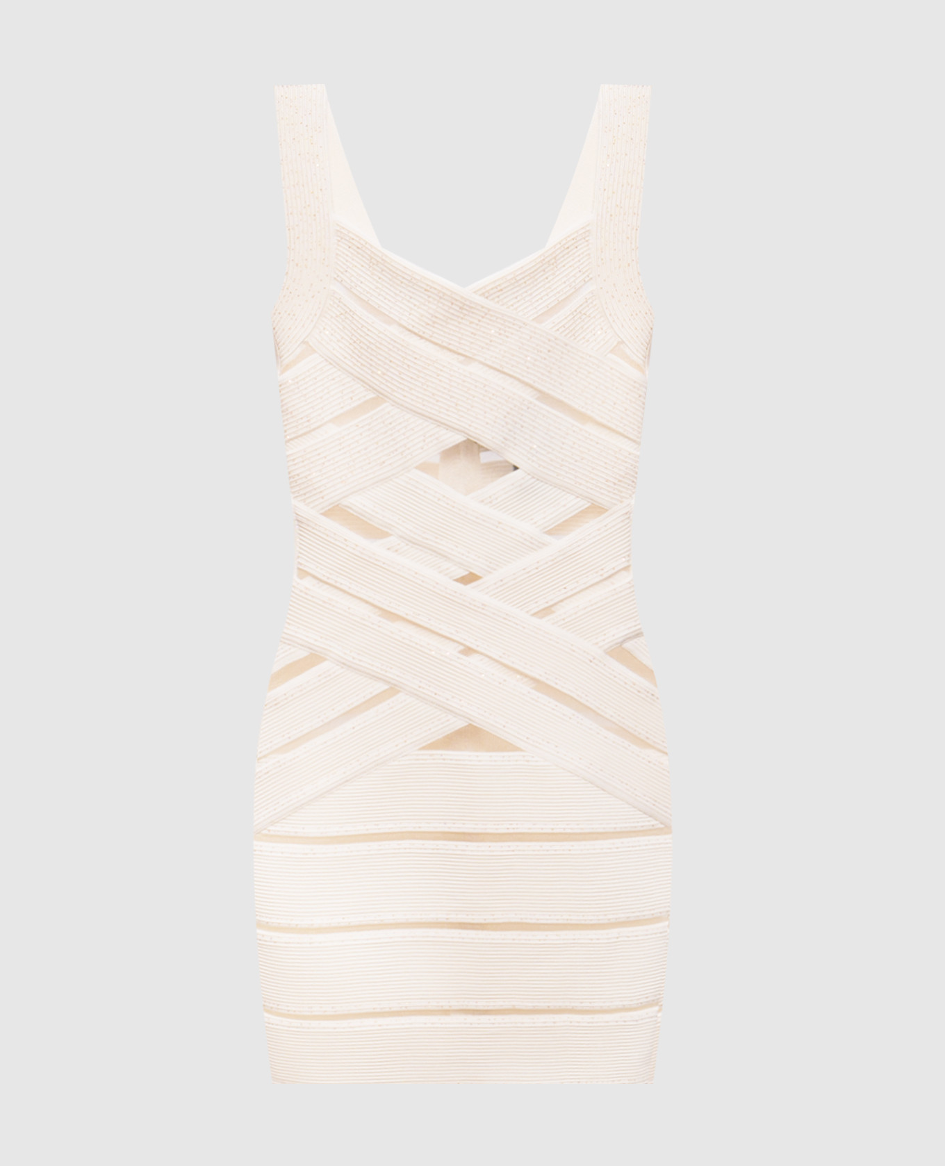 

Платье-футляр цвета айвори с пайетками, Бежевый, Коктейльные платья