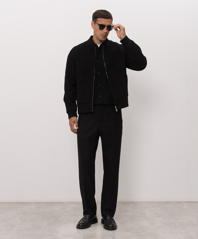 Brett Johnson Чорні штани з вовни FW26P51LP991NOI зображення 2