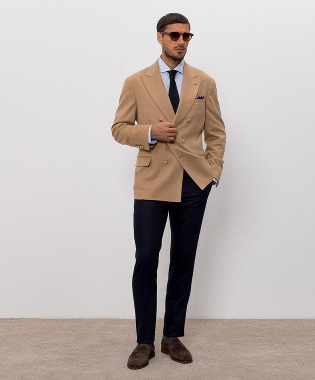 Brunello Cucinelli Голубая рубашка в полоску MY6490627 изображение 2