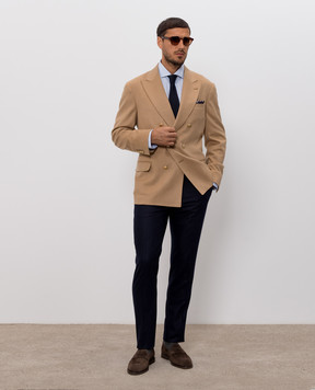 Brunello Cucinelli Голубая рубашка в полоску MY6490627