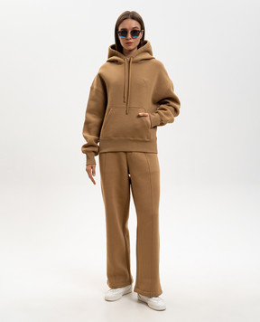 Ami Paris Коричневые утепленные худи с эмблемой USW756749