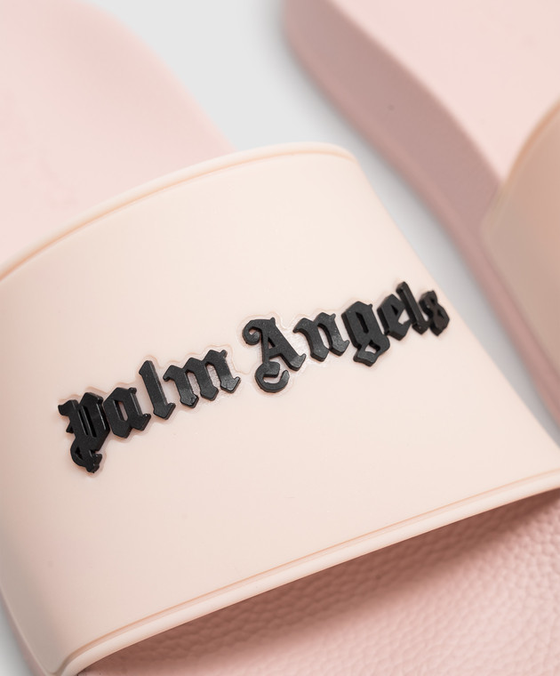 Palm Angels Розовые слайдеры с фактурным логотипом PAWIU001MT001 изображение 5