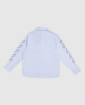 Off-White Дитяча блакитна сорочка в смужку 44BGA00AF5F002