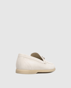 Stefano Ricci Білі замшеві лофери з емблемою UC64G2242SDP