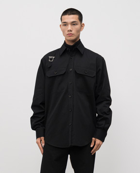 Alexander McQueen Черная рубашка Harness 838500QSAA9