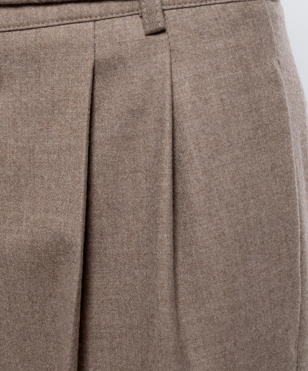 Max Mara Бежевые штаны ALIBI из кашемира MXMALIBI изображение 5