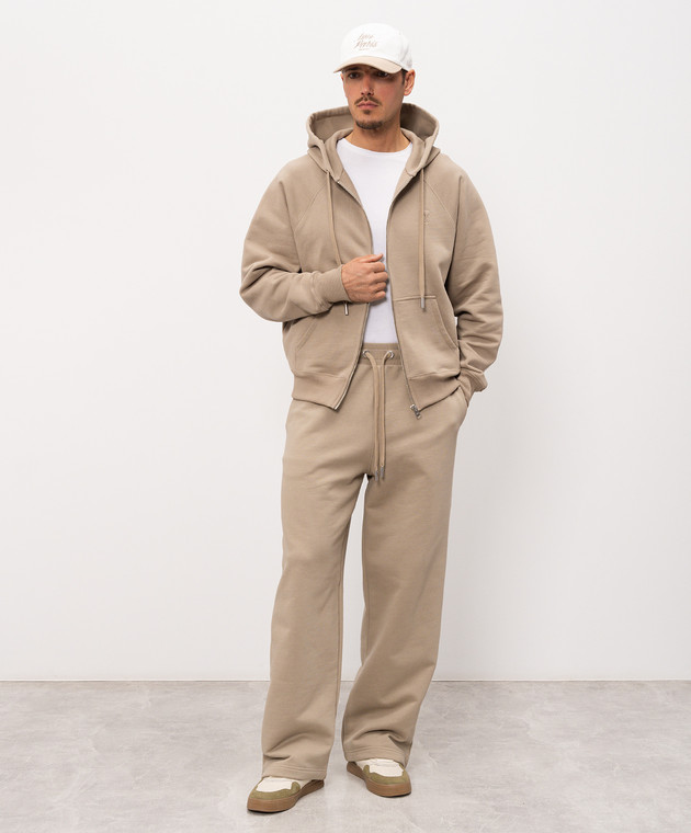 Ami Paris Бежевые спортивные брюки с эмблемой UTR855747m изображение 2