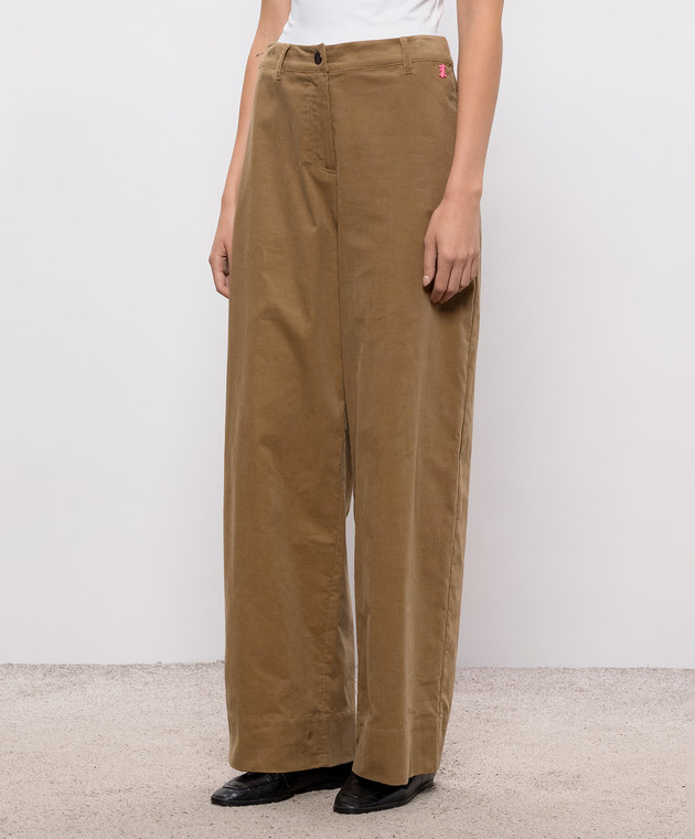 Twinset Коричневые бархатные брюки 262AQ2042 изображение 3
