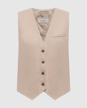 Peserico Бежевый жилет с льном A0303101920