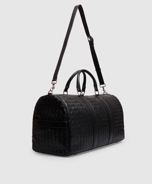 Bottega Veneta Черная кожаная дорожная сумка с плетением Intrecciato 795287V2HL1 изображение 3