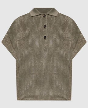 Brunello Cucinelli Зелене поло з люрексом MST258305