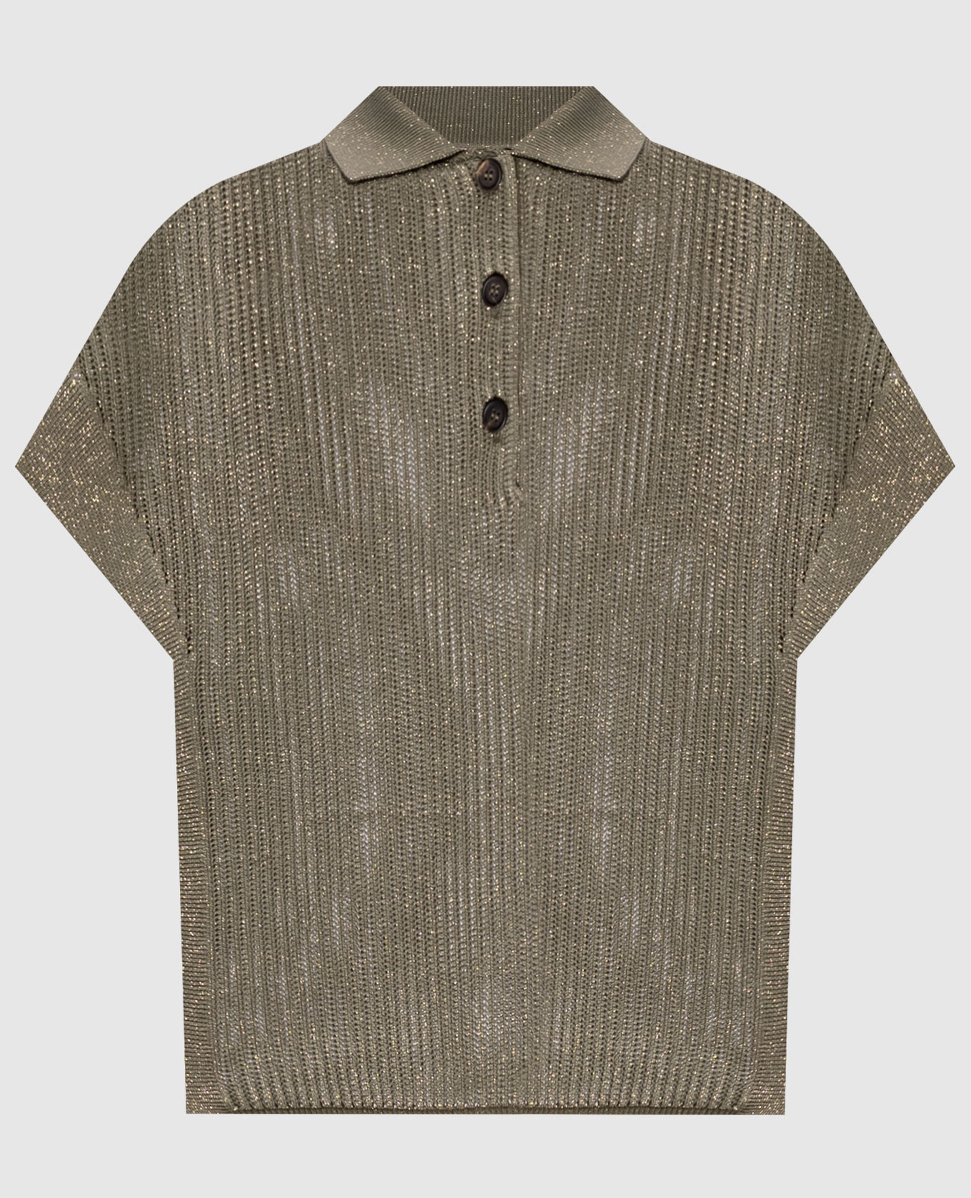 Зеленое поло с люрексом