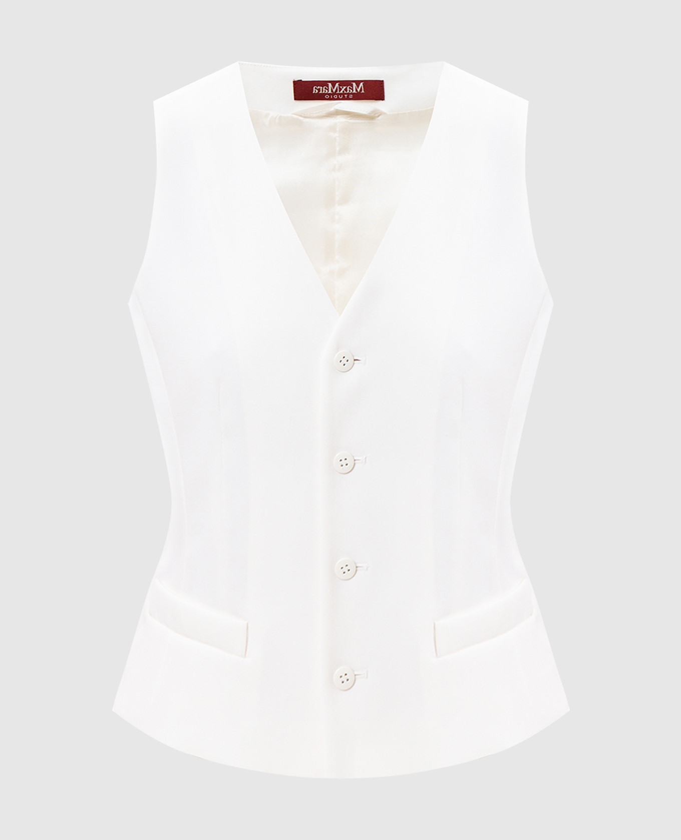 

Белый жилет MSTMADIA из шерсти, Костюмные
