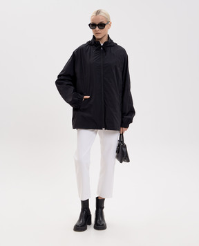 Maison Margiela MM6 Чорна вітровка з вишивкою логотипа SH0AM0083M35732