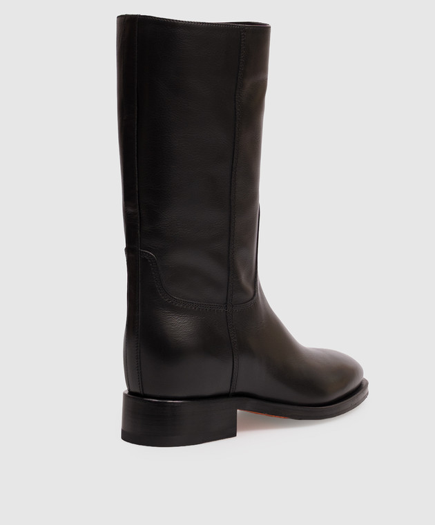 Santoni Чорні шкіряні чоботи WSHM57520BJ2BLGA зображення 3