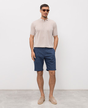 Stefano Ricci Сині шорти з льону та вовни M1T6100300WL003L