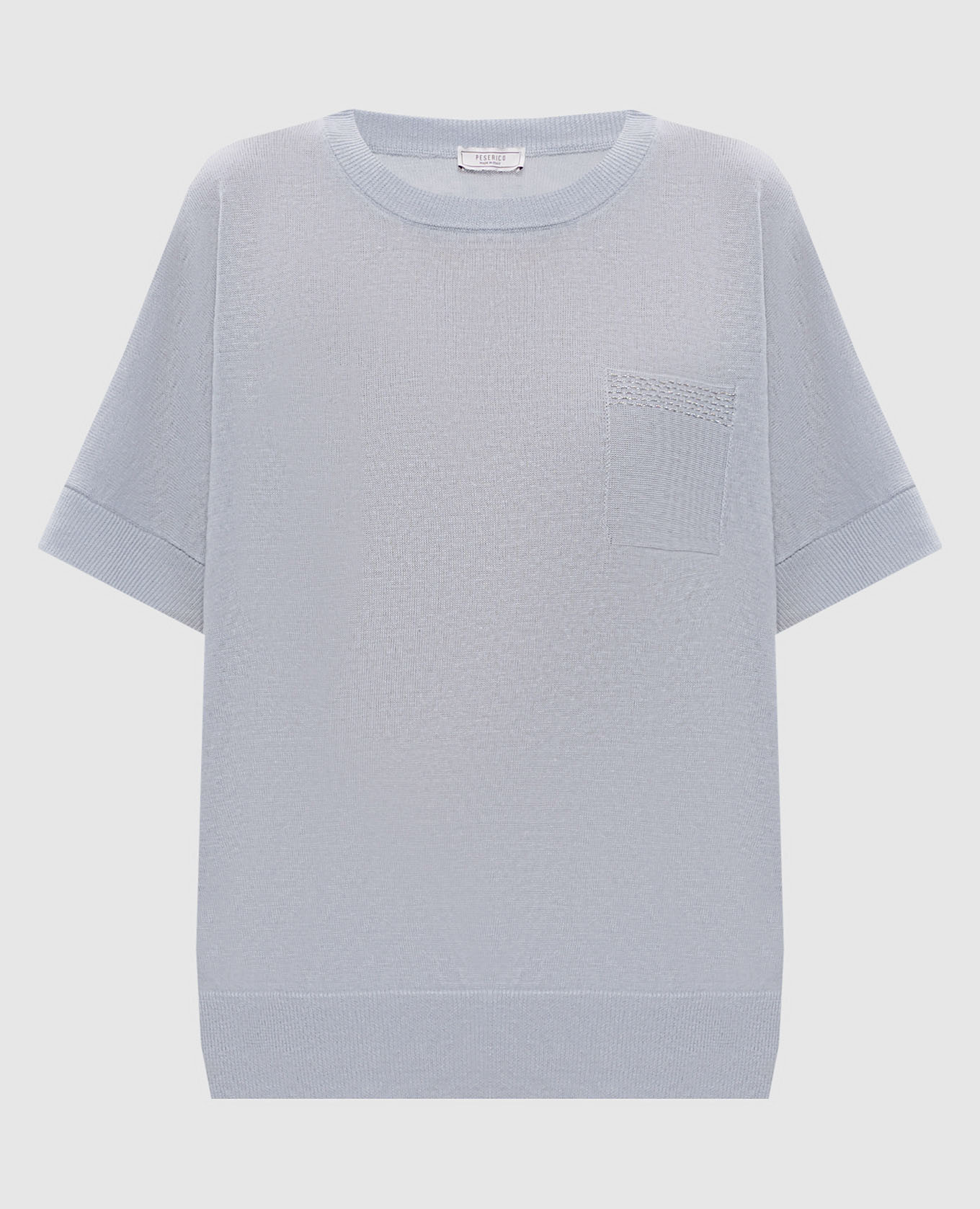 Голубой топ с льном