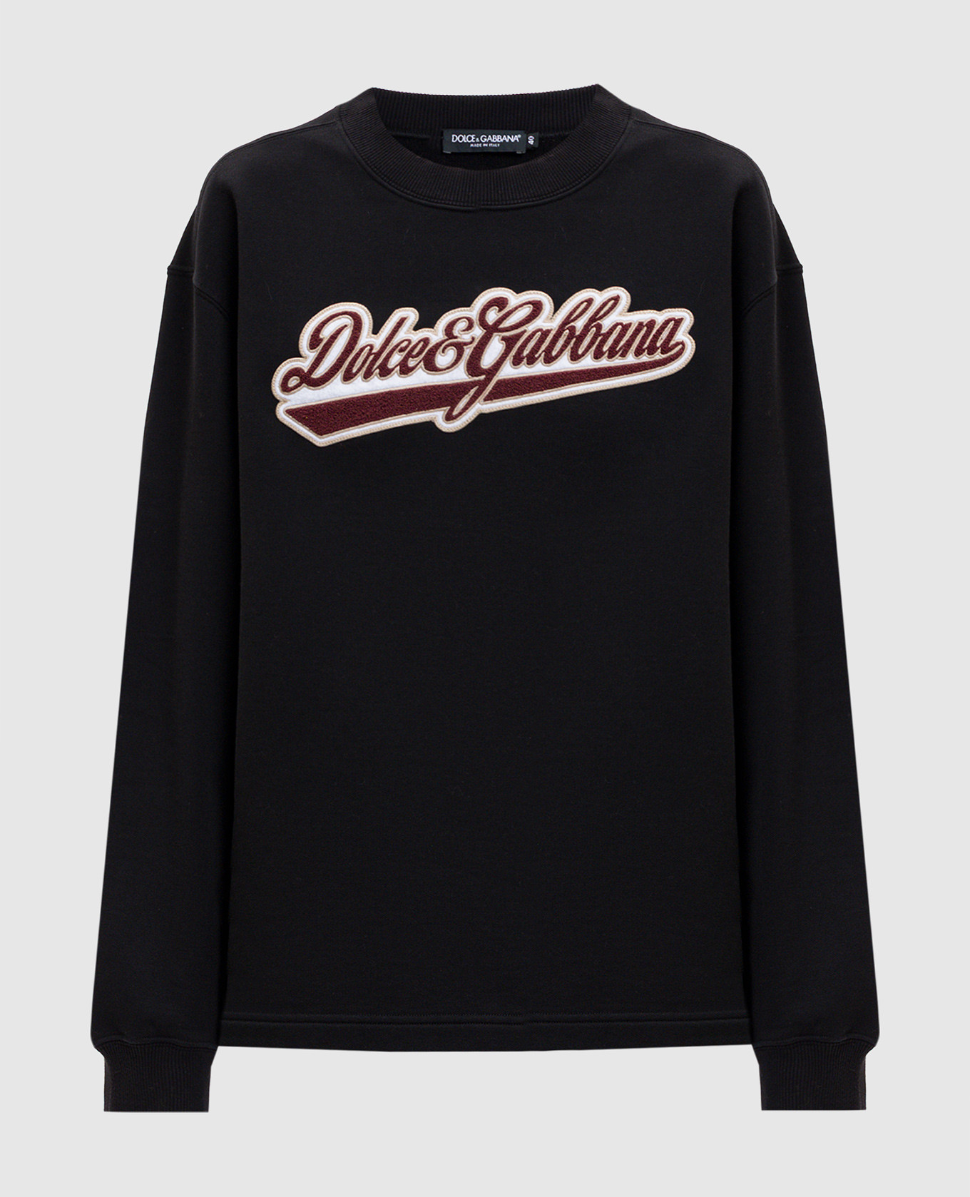 Black sweatshirt with logo patch Dolce&Gabbana